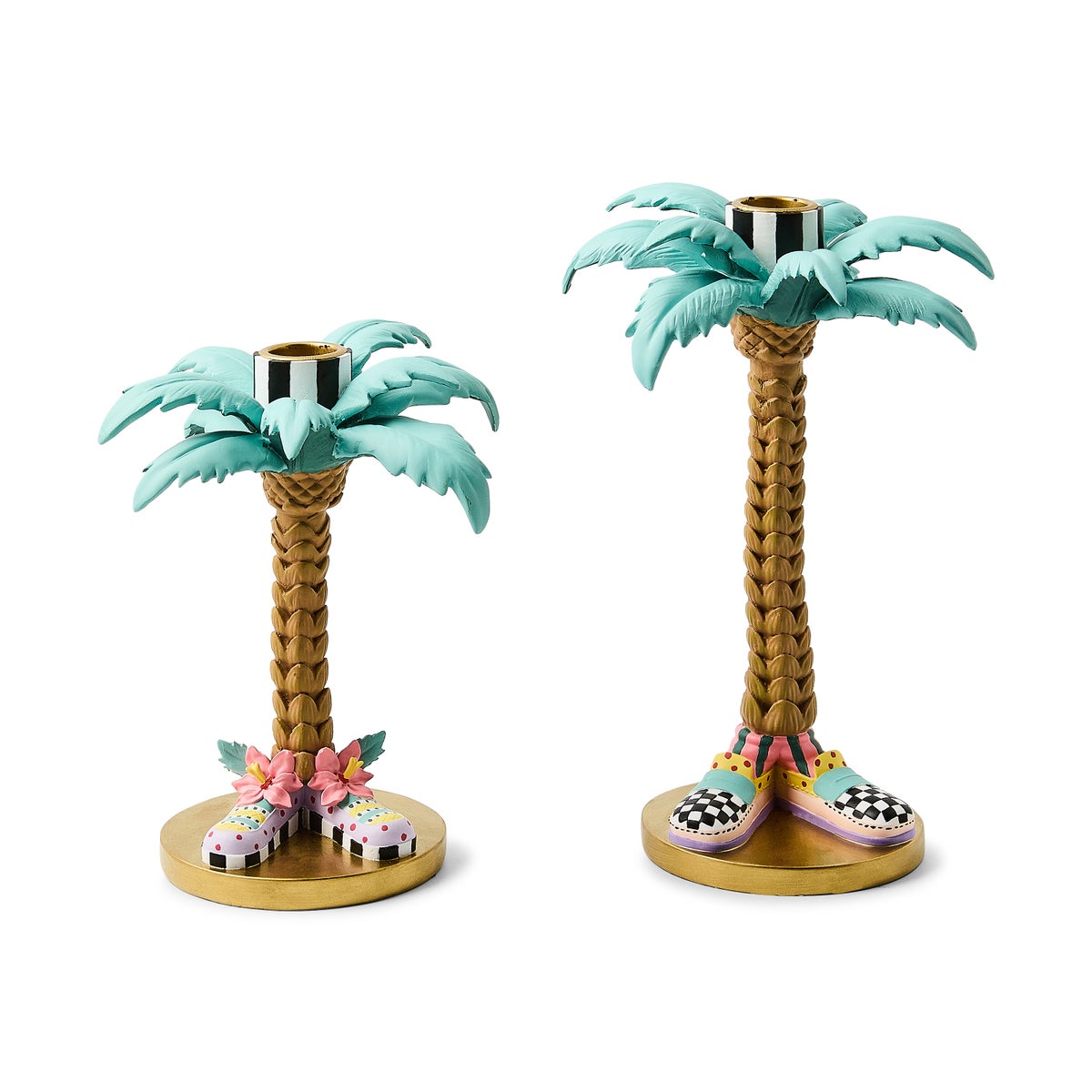 Patience Brewster Palm Tree Candle Holders, Set of 2
