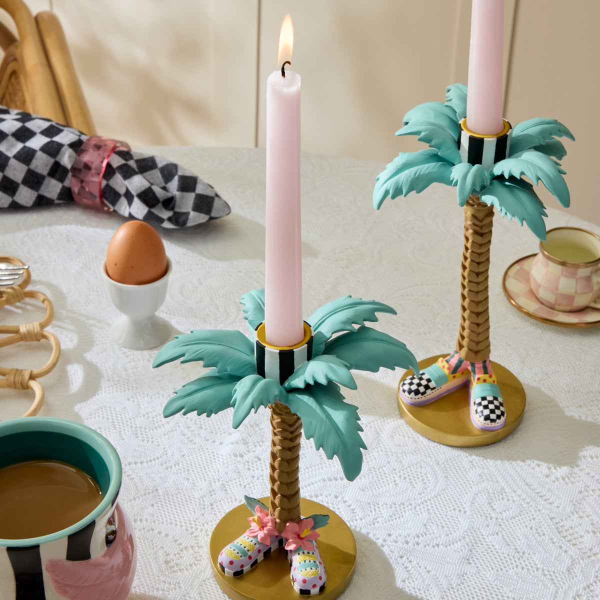 Patience Brewster Palm Tree Candle Holders, Set of 2 - Image 3