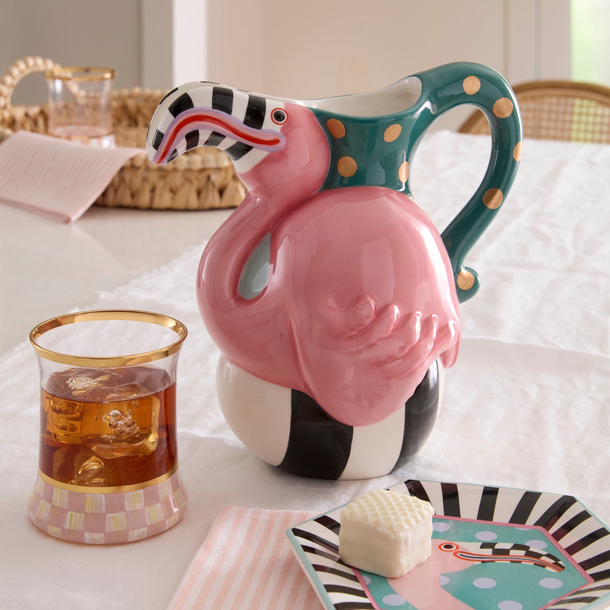 Patience Brewster Flamingo Ceramic Pitcher - Image 2