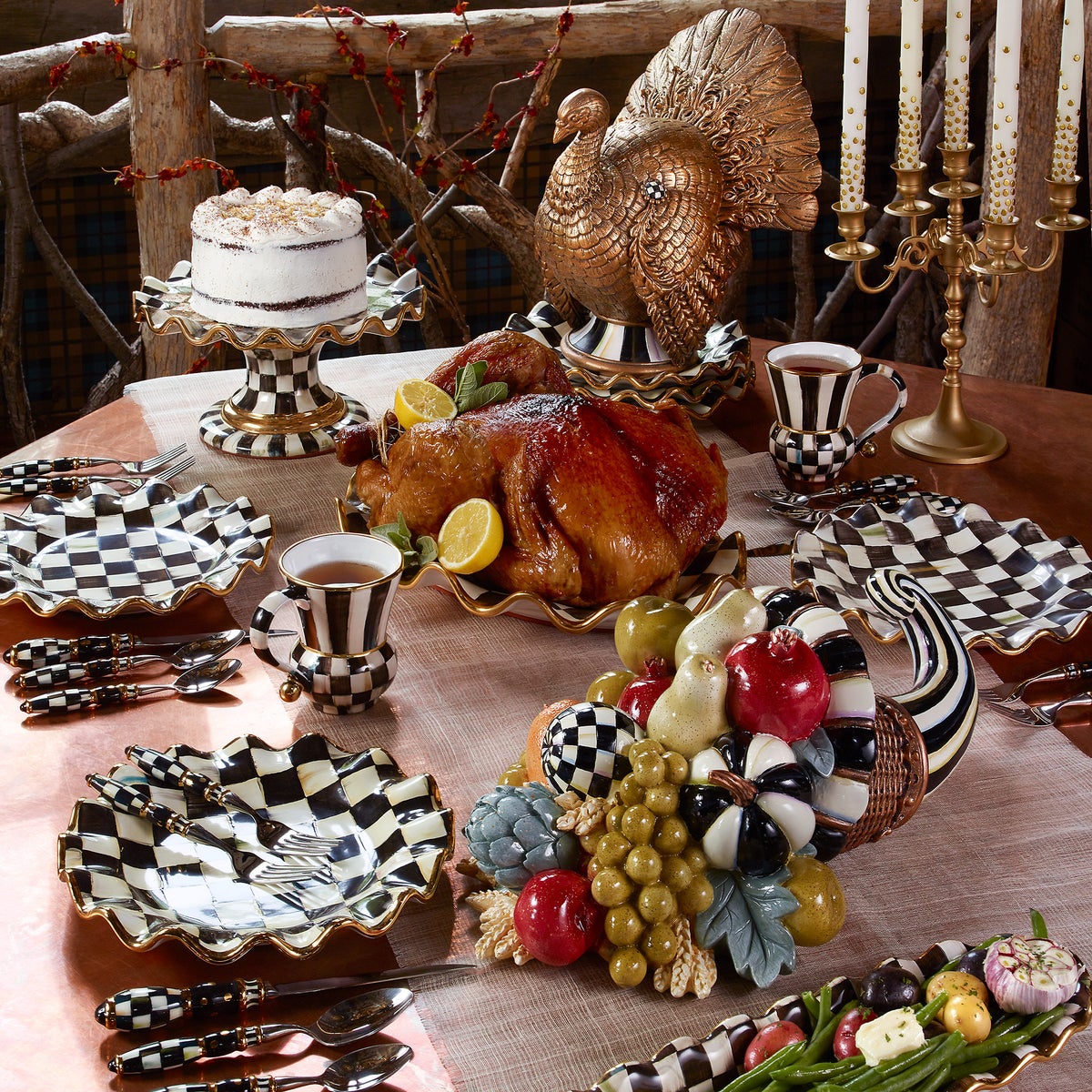 Courtly Check Ceramic Fluted Dinner Plate - Image 5