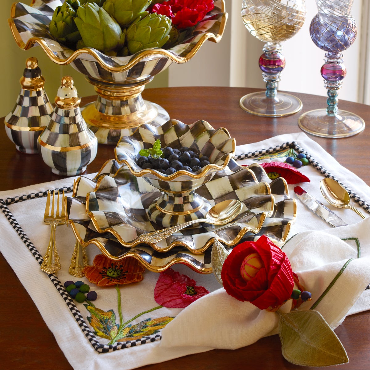 Courtly Check Ceramic Fluted Dinner Plate - Image 7