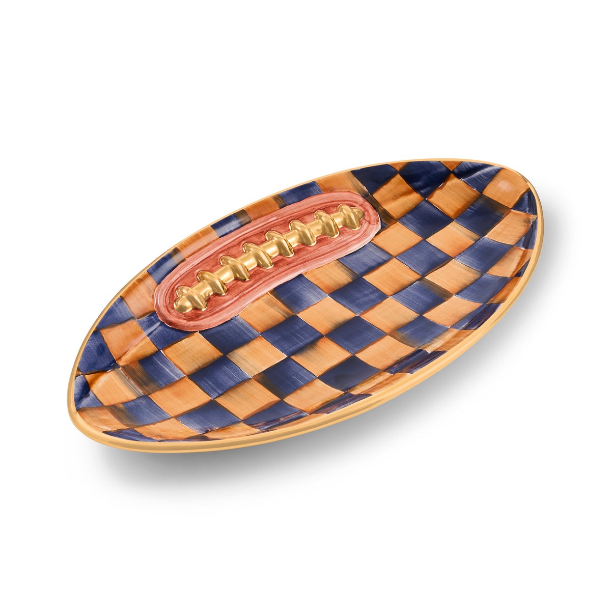 Ginger & Indigo Check Football Platter - Image 3
