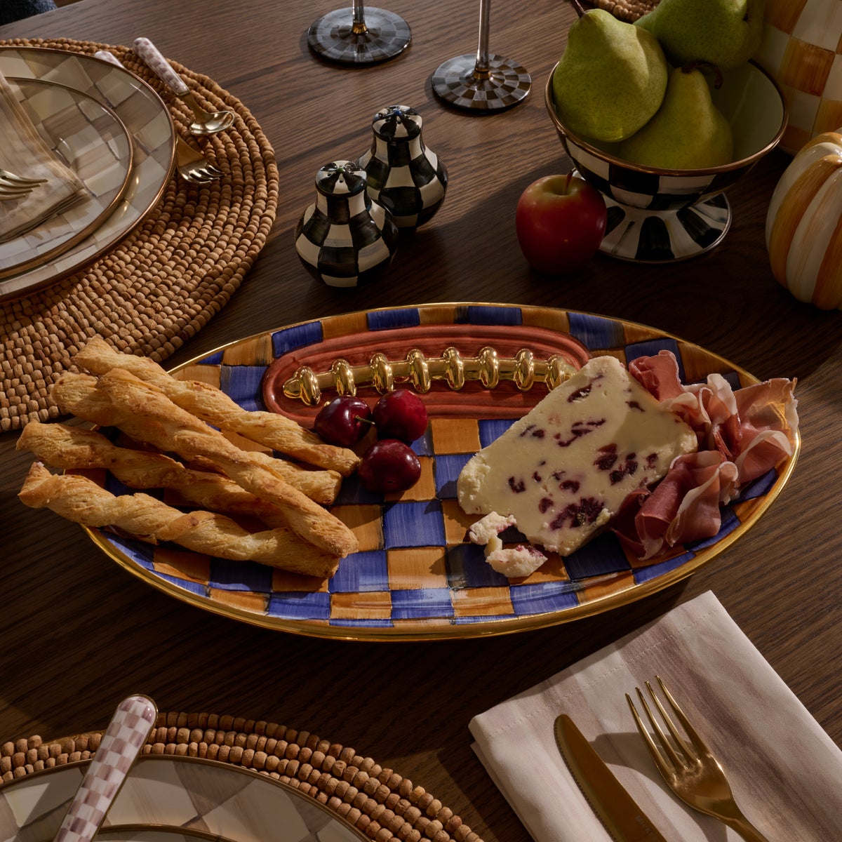 Ginger & Royal Check Football Platter - Image 5