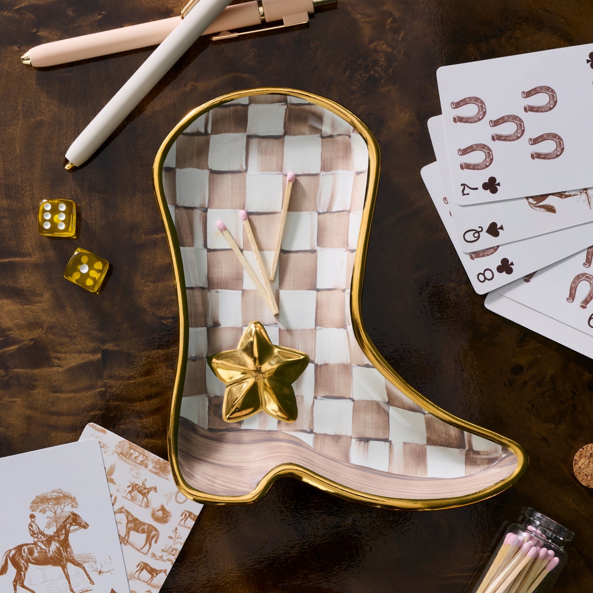 Lainey Wilson Mocha Check Cowgirl Boot Dish - Image 2