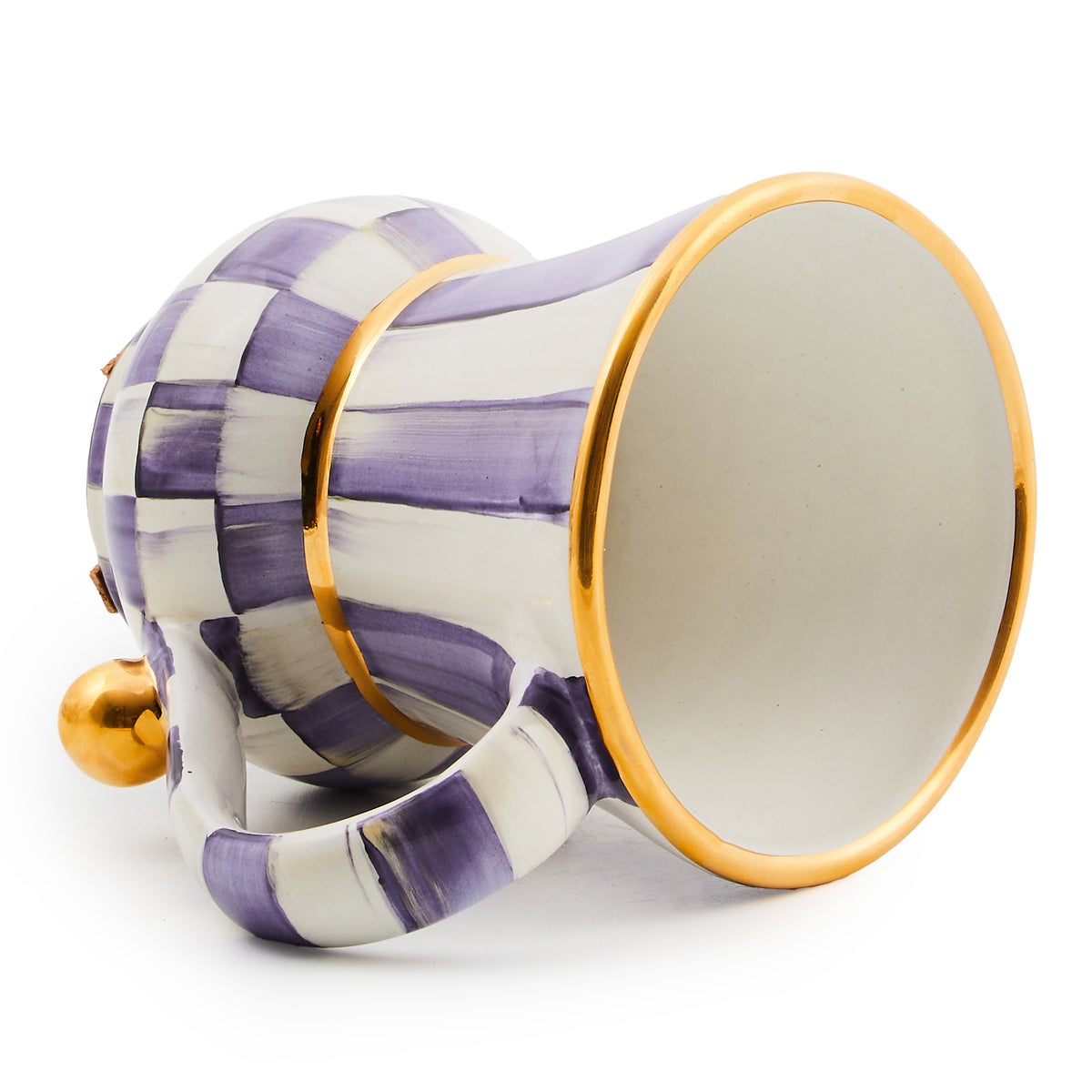 Violet Check Ceramic Mug - Image 2