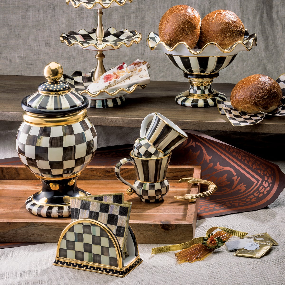 Courtly Check Ceramic Compote - Image 4