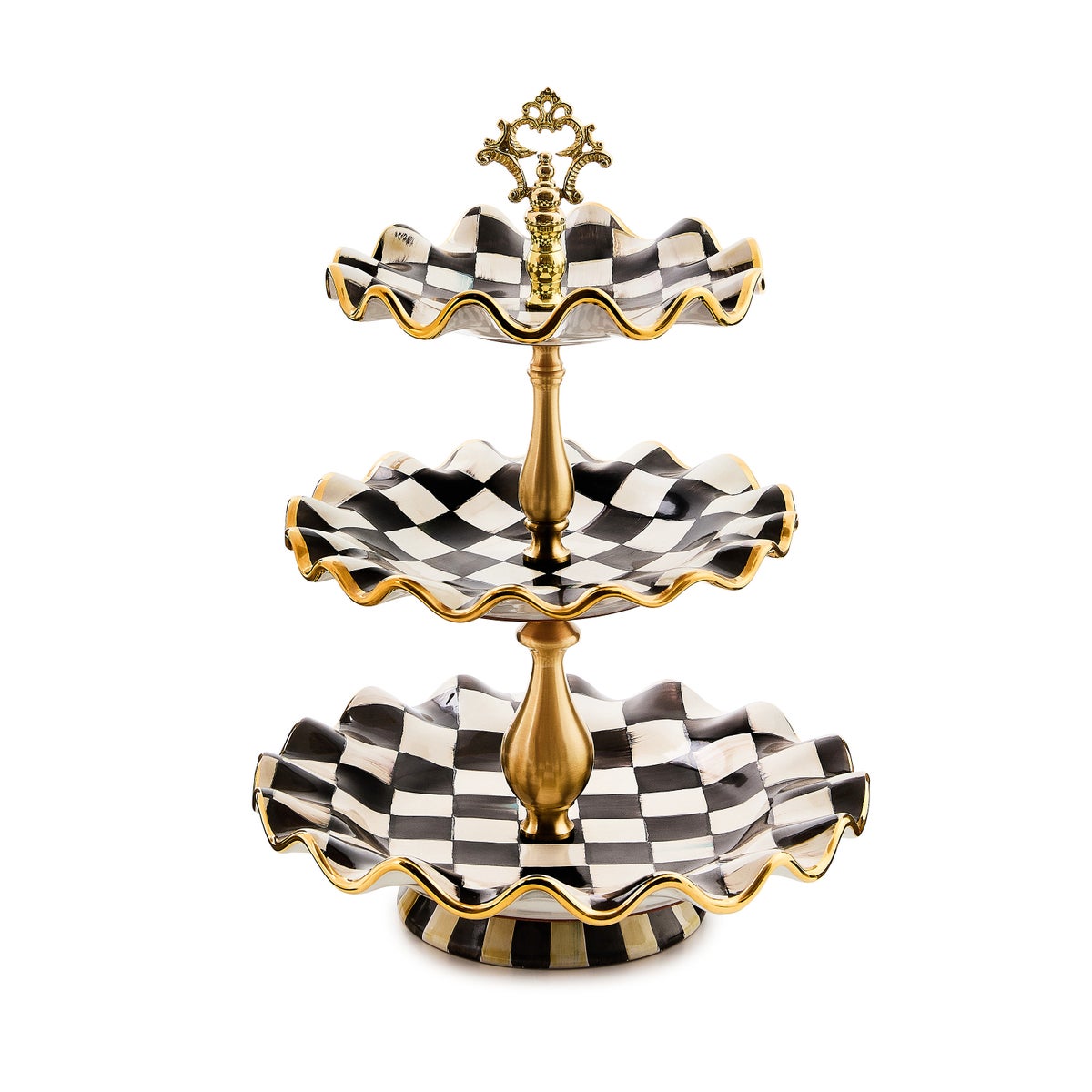 Courtly Check Ceramic Three Tier Sweet Stand