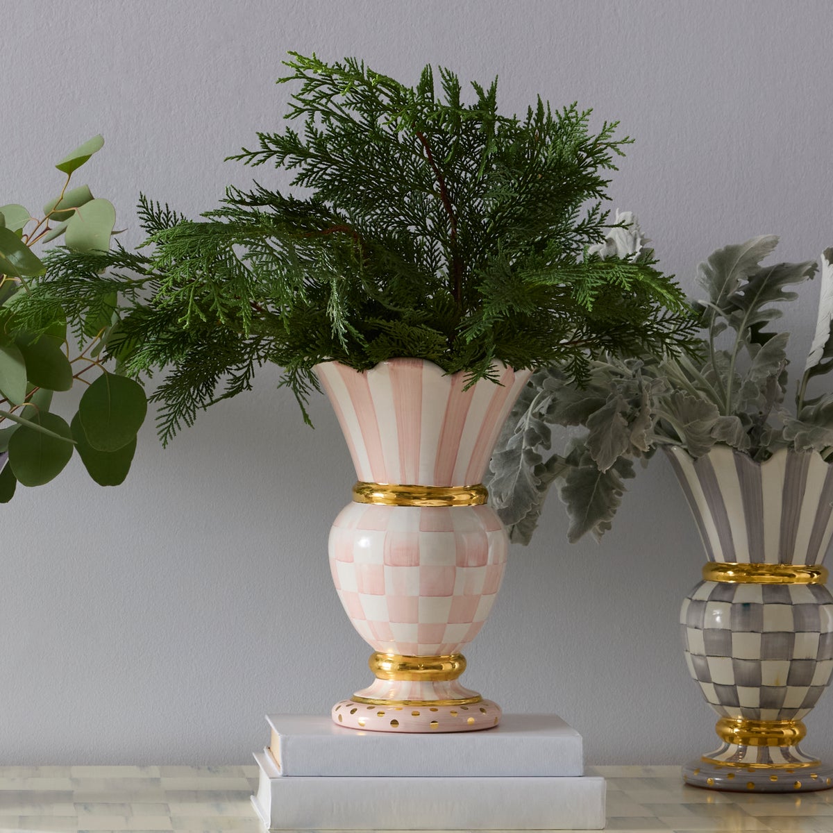 Rosy Check Ceramic Great Vase - Image 3