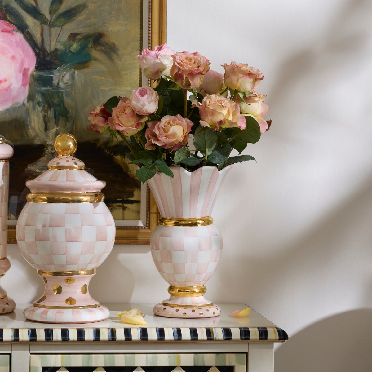 Rosy Check Ceramic Great Vase - Image 7