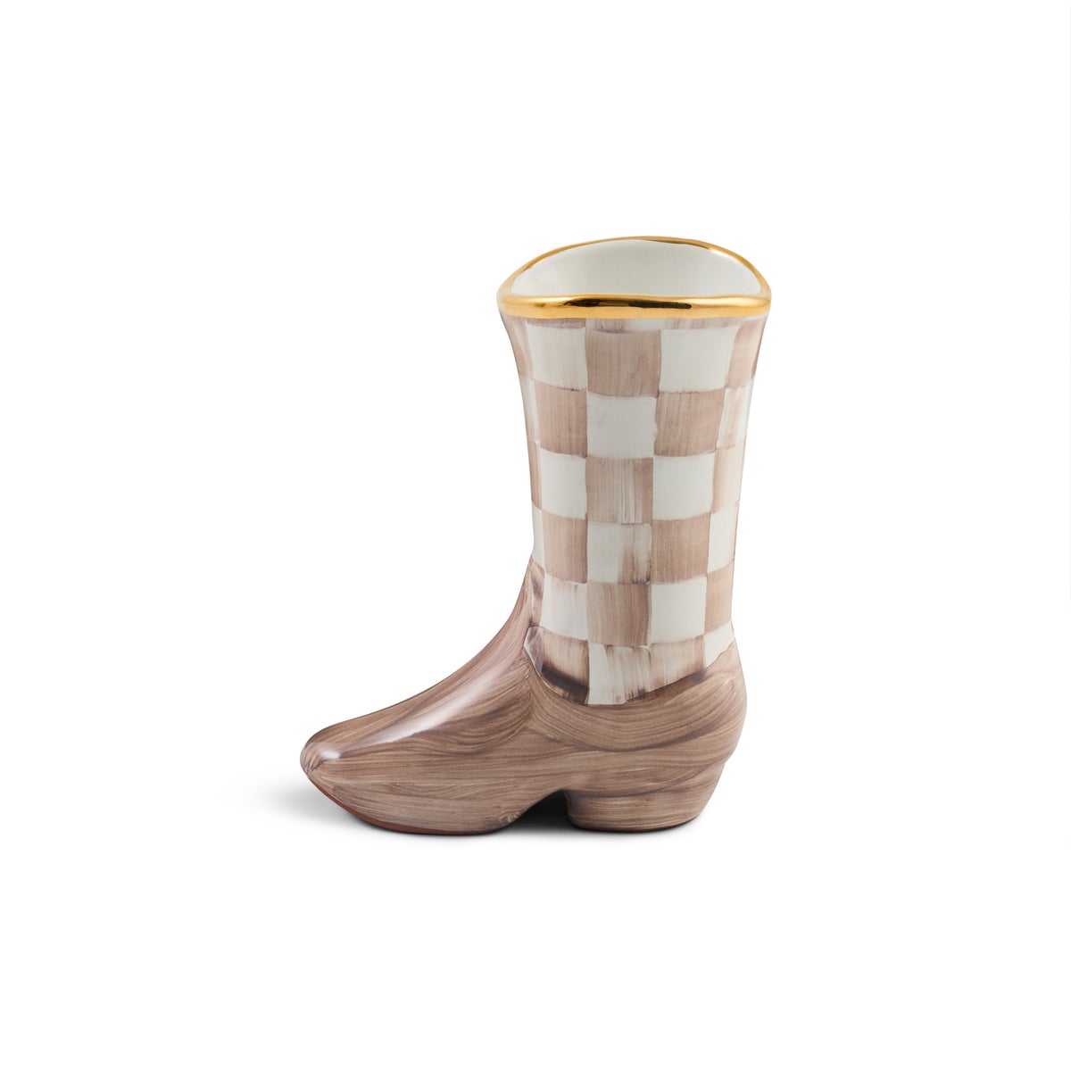 Lainey Wilson Mocha Check Cowgirl Boot Bud Vase - Image 3