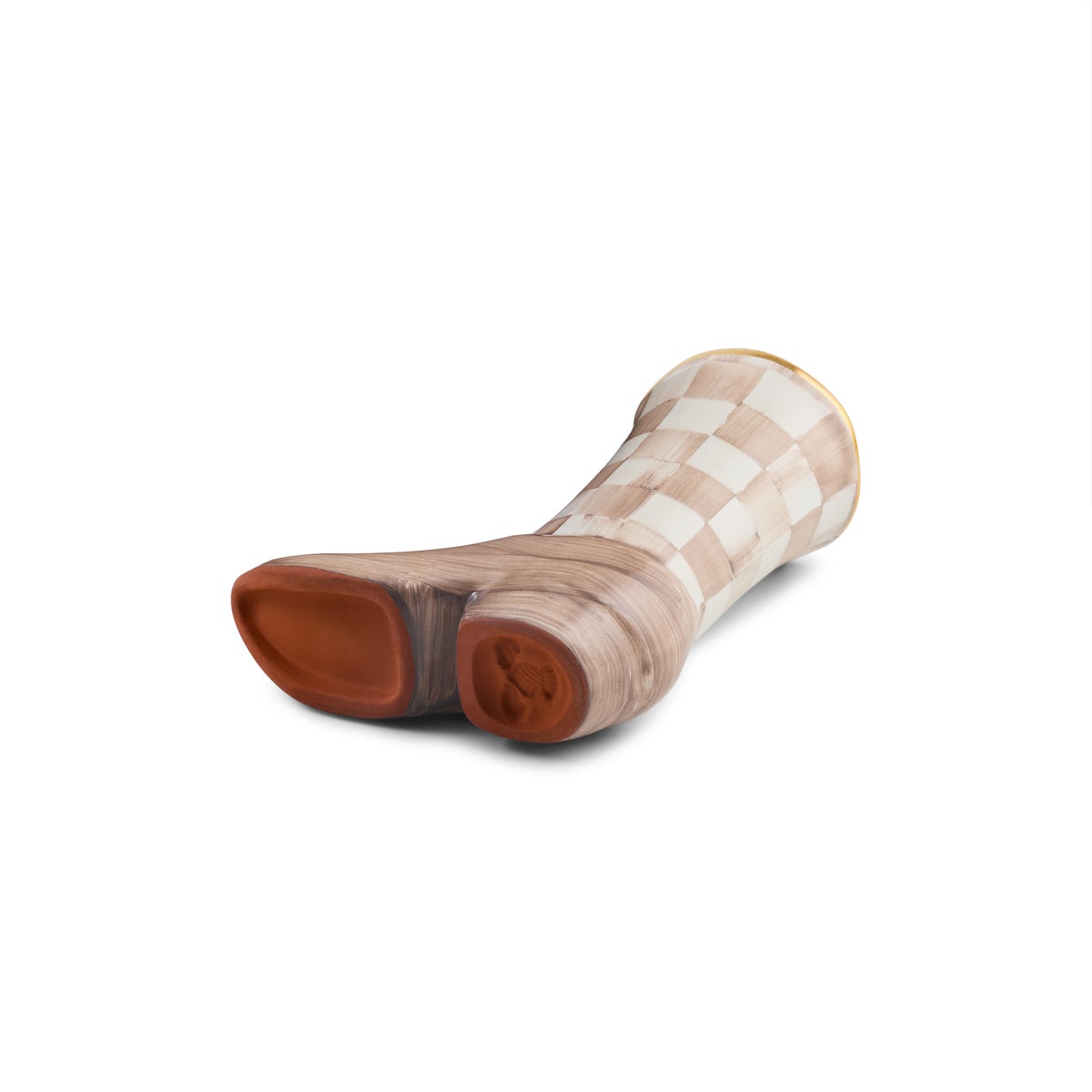Lainey Wilson Mocha Check Cowgirl Boot Bud Vase - Image 4