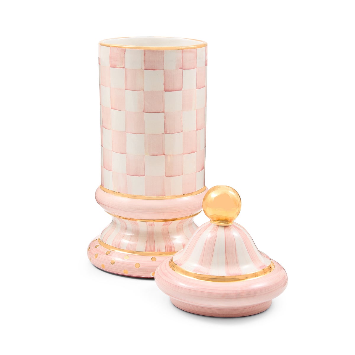 Rosy Check Ceramic Column Canister - Image 3