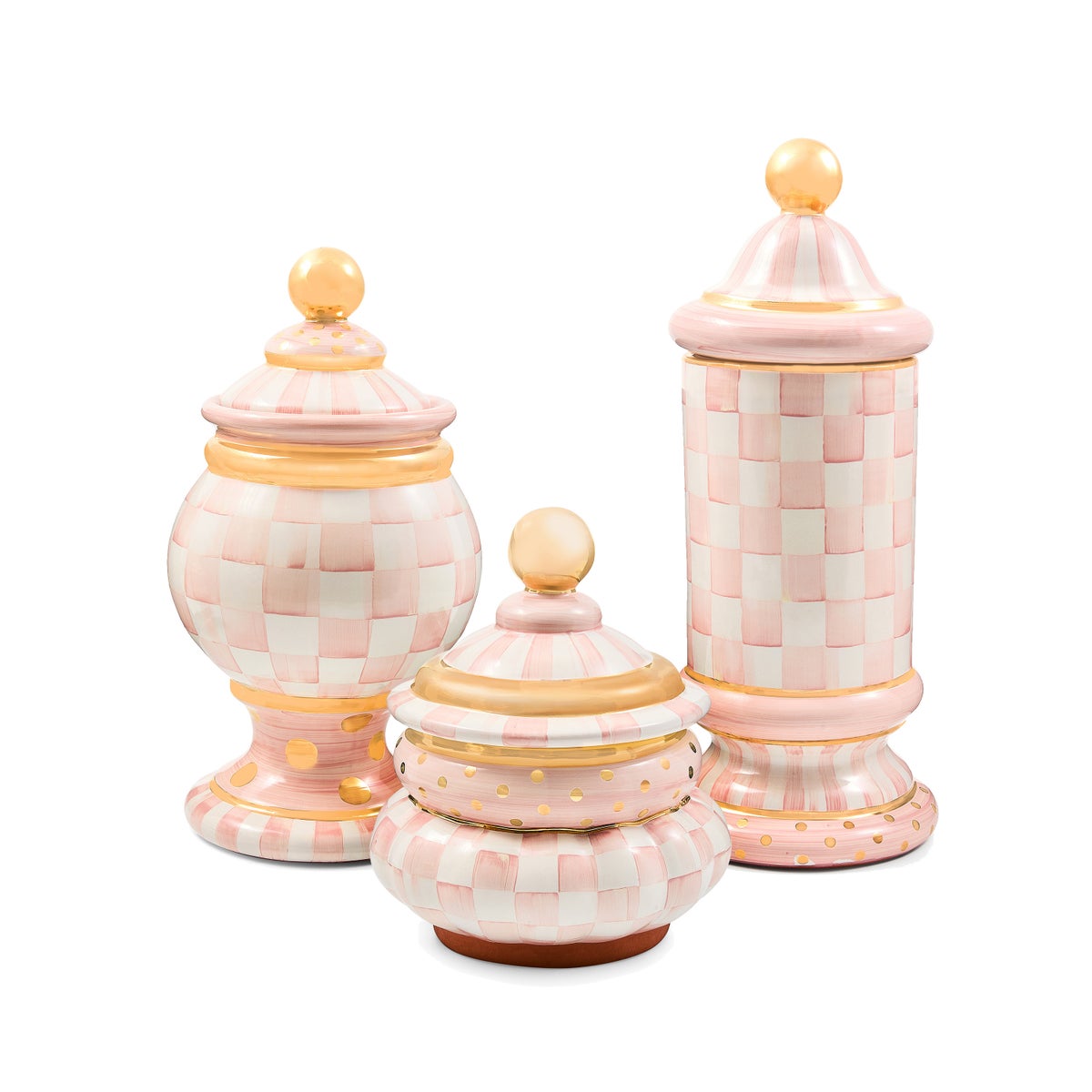 Rosy Check Ceramic Groovy Canister - Image 4