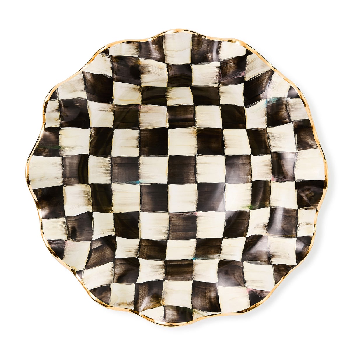 Courtly Check Medium Ceramic Fluted Serving Bowl - Image 4