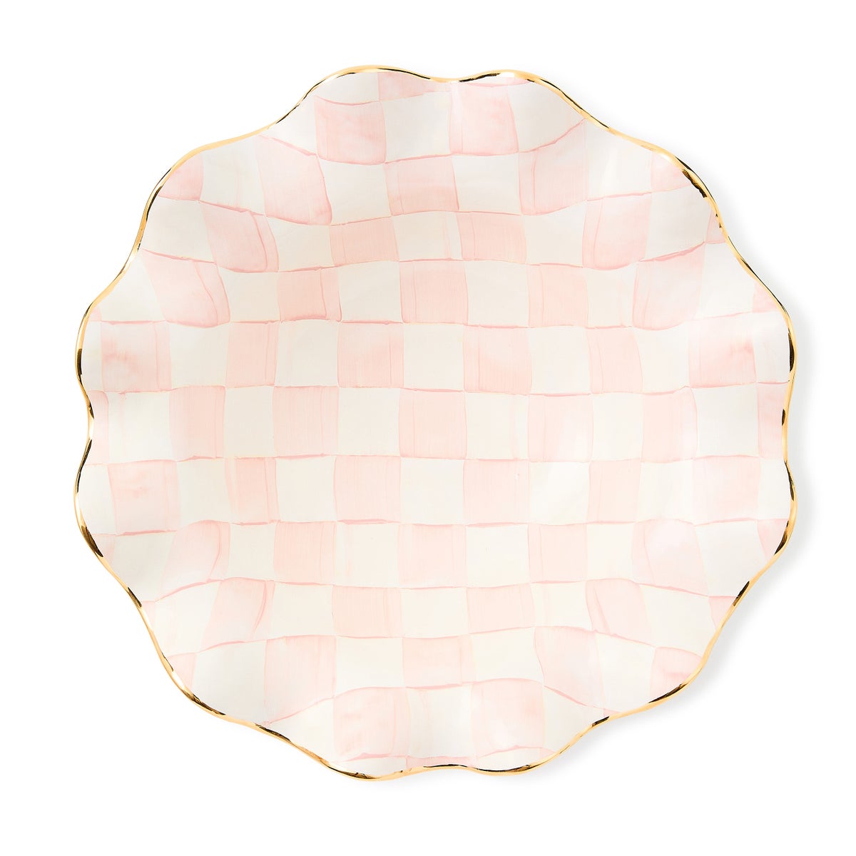 Rosy Check Medium Ceramic Fluted Serving Bowl - Image 2