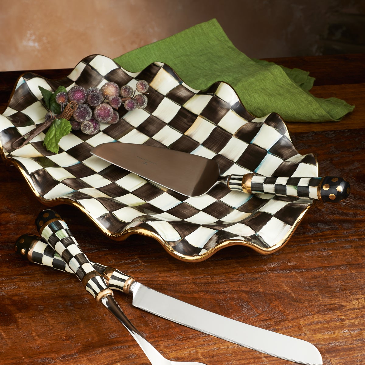 Courtly Check Ceramic Serving Platter - Image 2