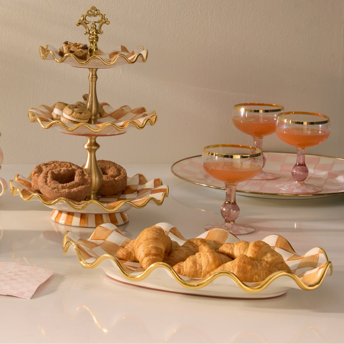 Ginger Check Ceramic Serving Platter - Image 7