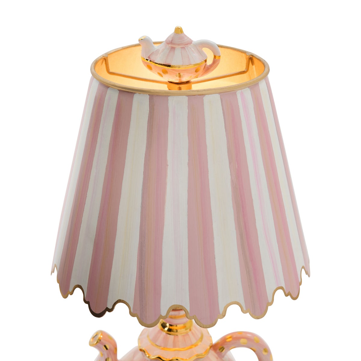 Rosy Check Ceramic Teapot Table Lamp - Image 7