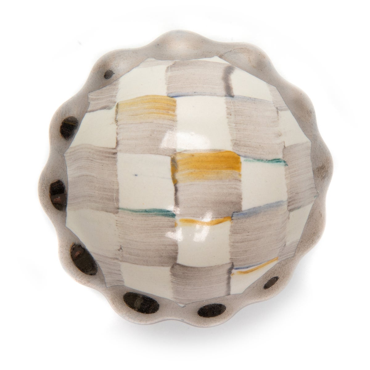 Sterling Check Petit Four Round Knob