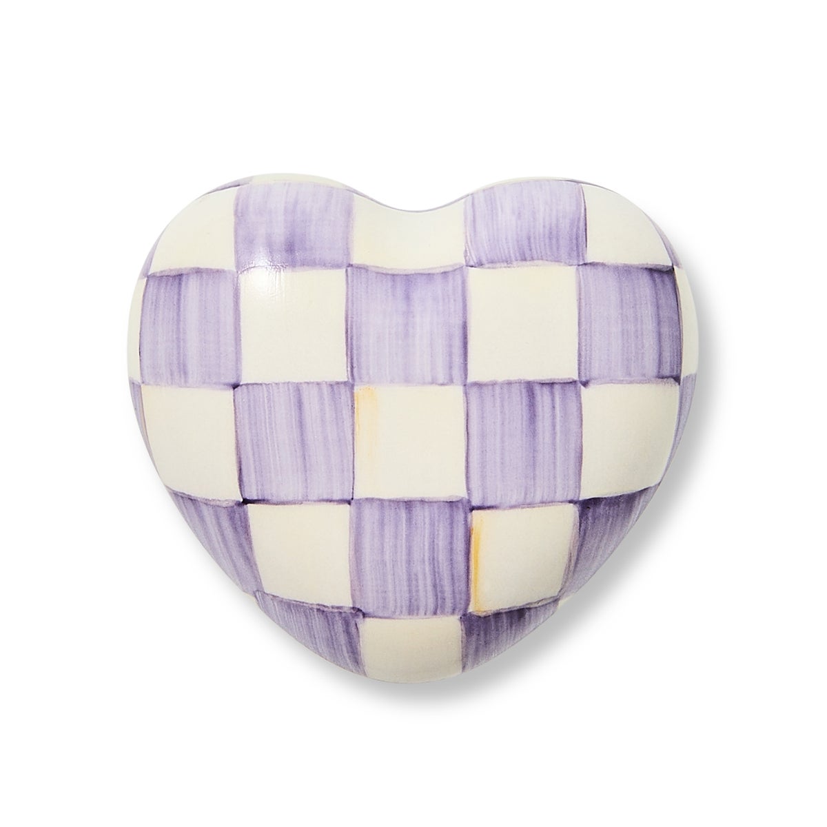 Violet Check Heart Knob