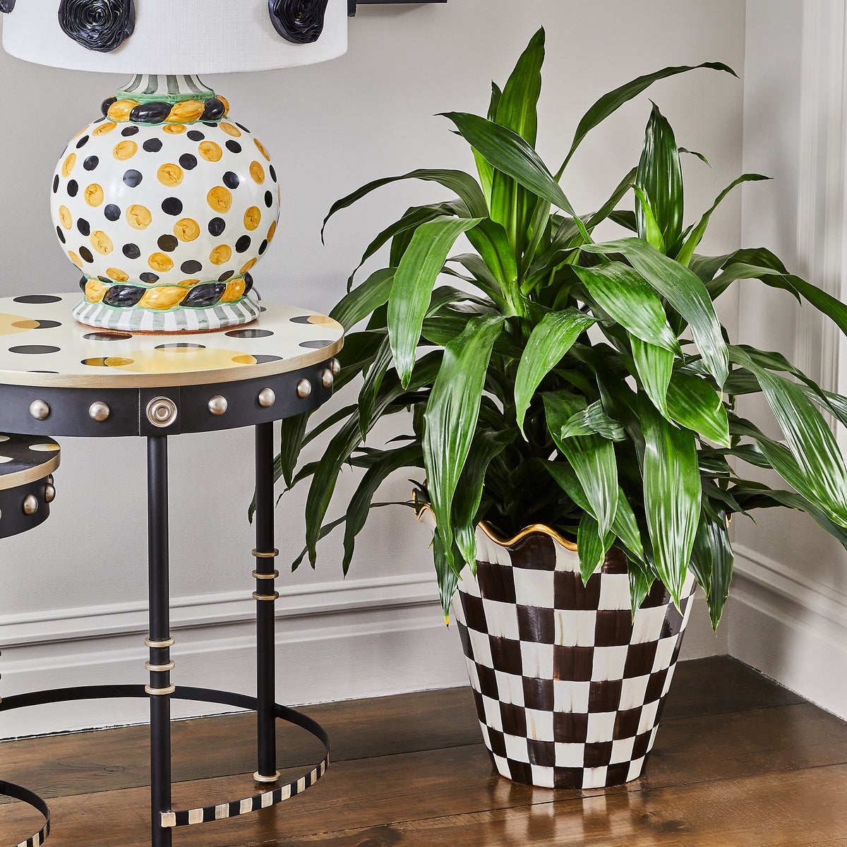 Courtly Check Ceramic Jumbo Garden Pot - Image 6