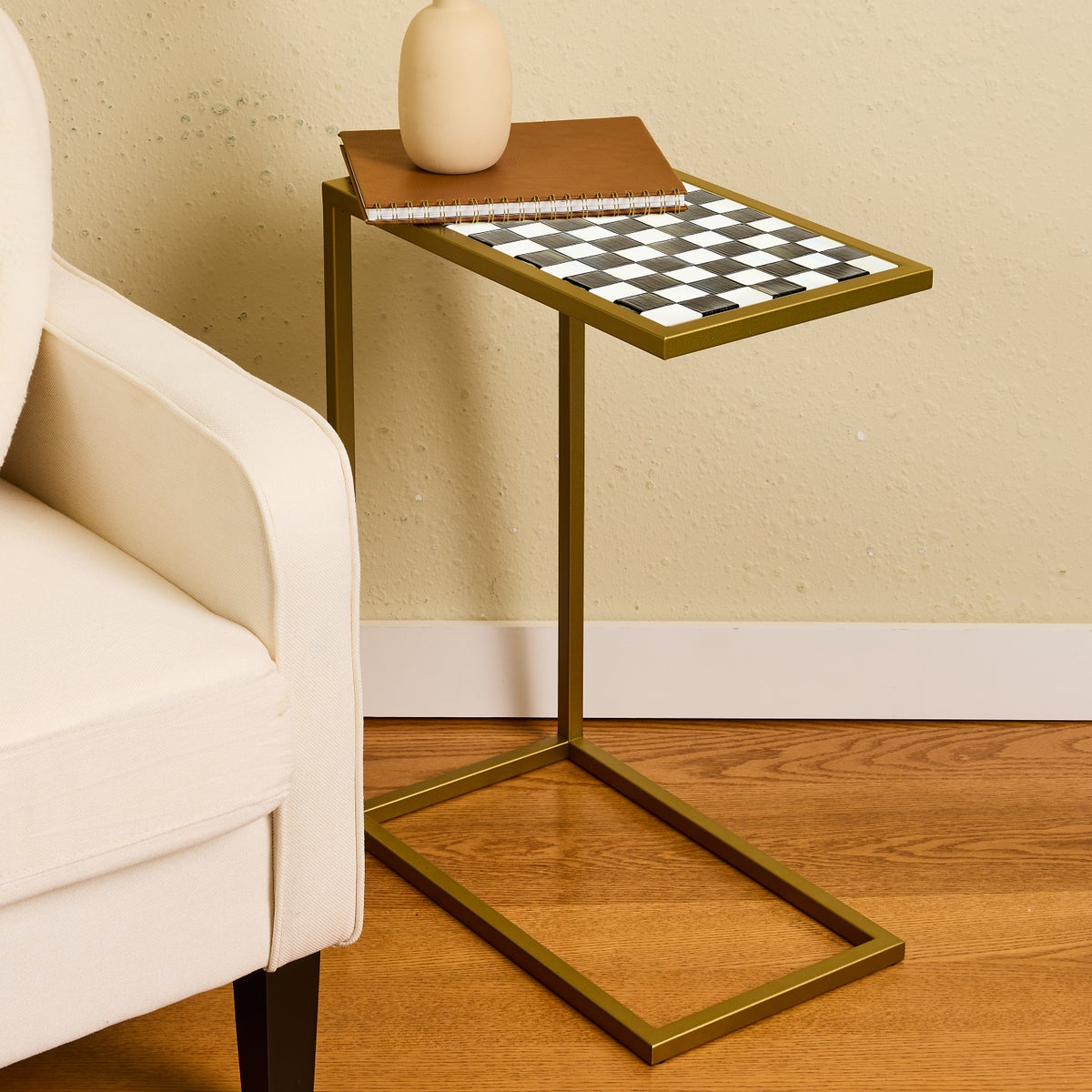Courtly Check Enamel C-Table - Image 2