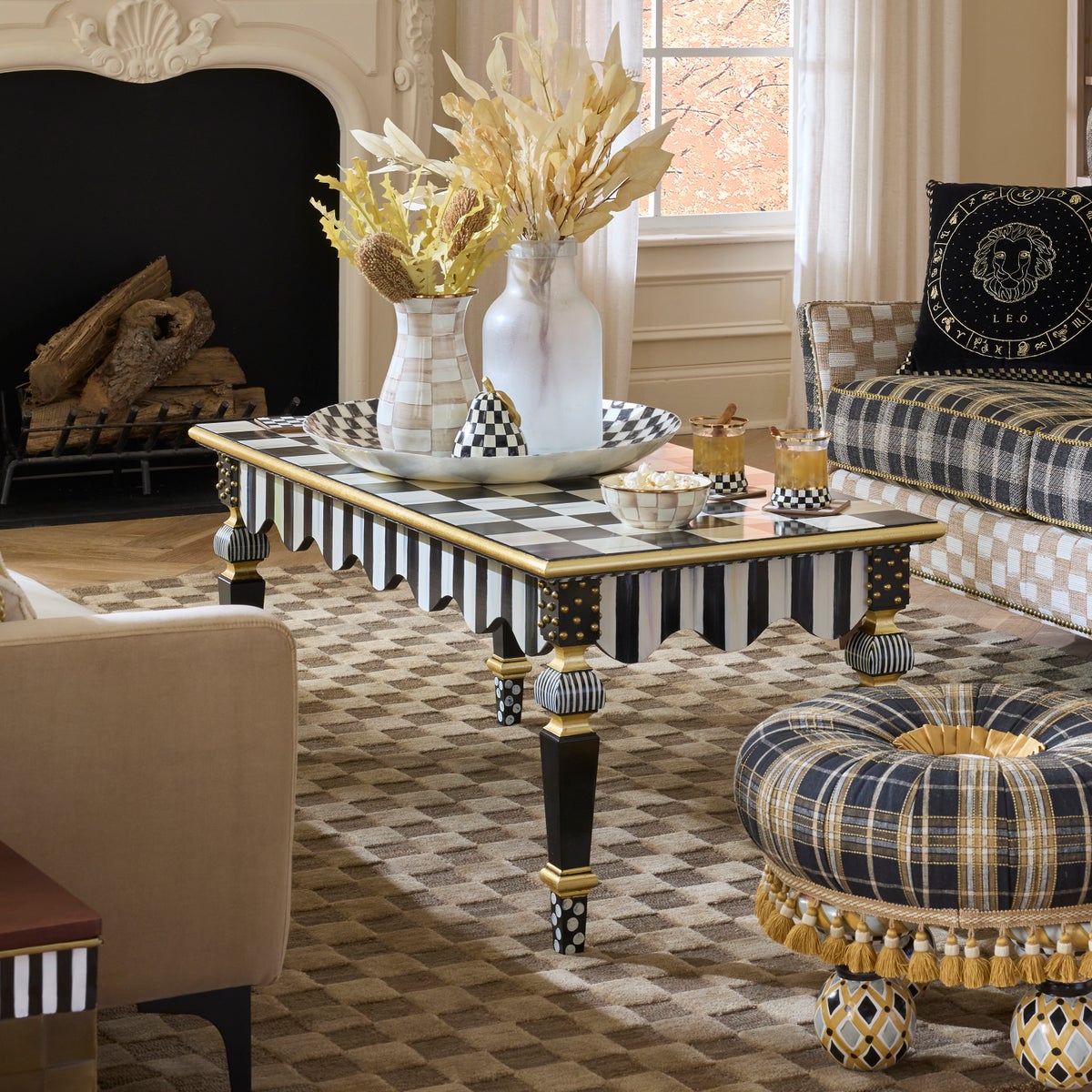 Courtly Check & Stripe Coffee Table - Image 6