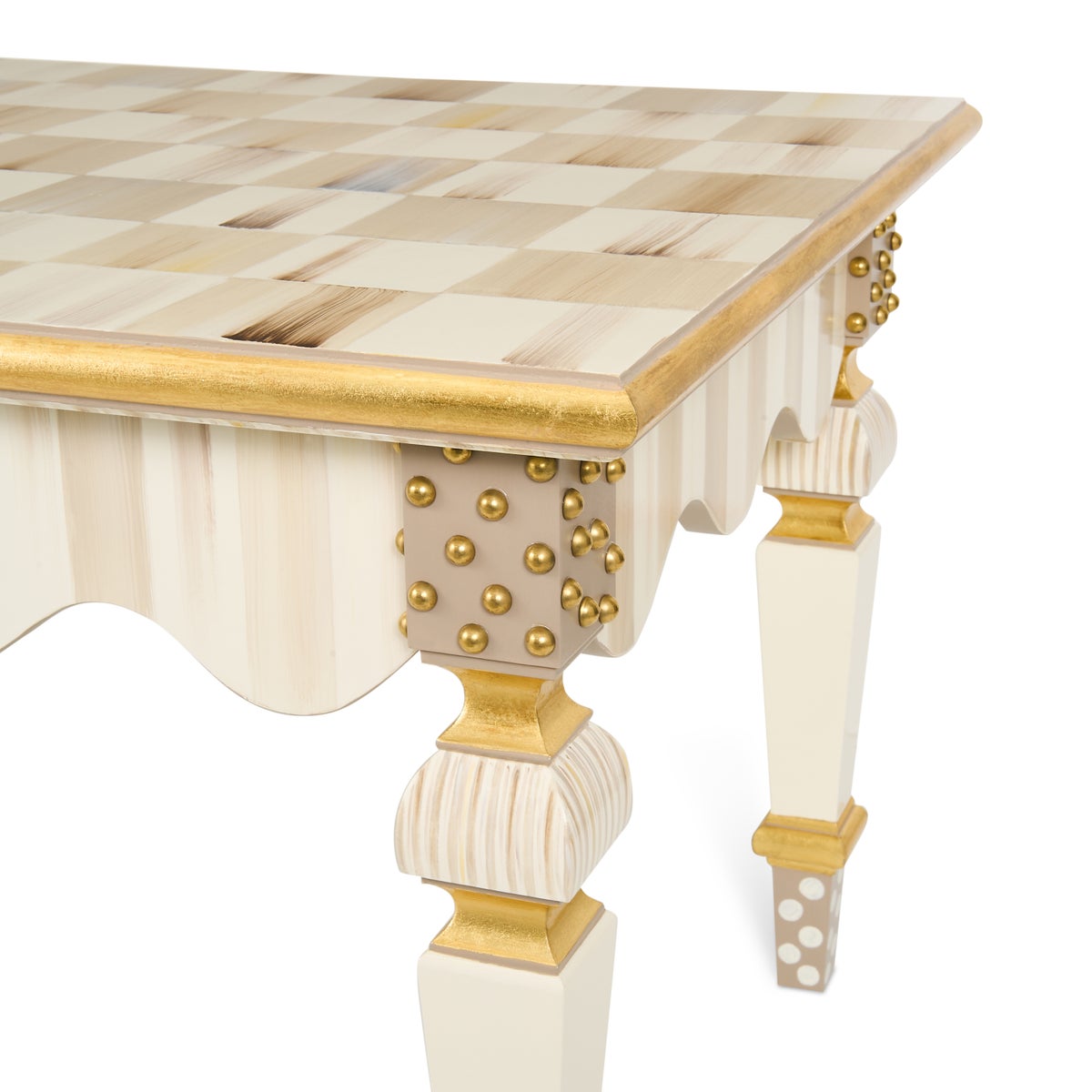 Mocha Check & Stripe Coffee Table - Image 6
