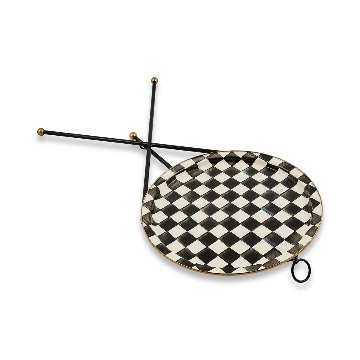 Courtly Check Enamel Tilt Accent Table - Image 4