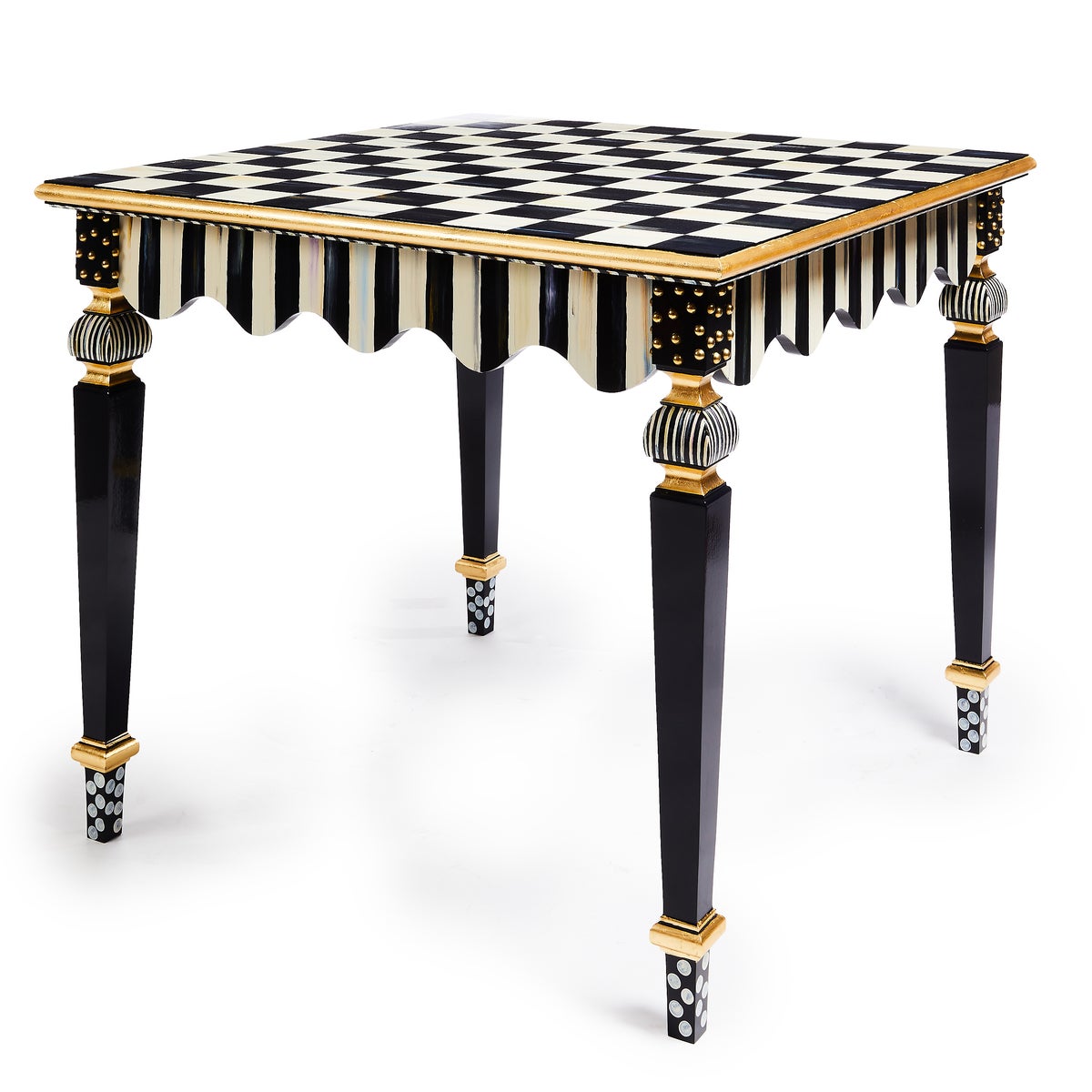 Courtly Check & Stripe Game Table - Image 3