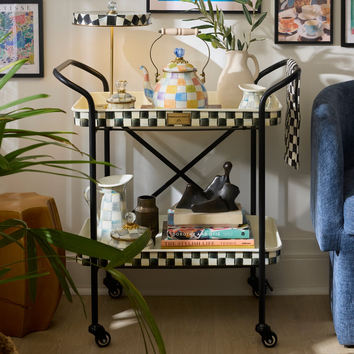 Courtly Check 2-Tier Kitchen Cart - Image 8