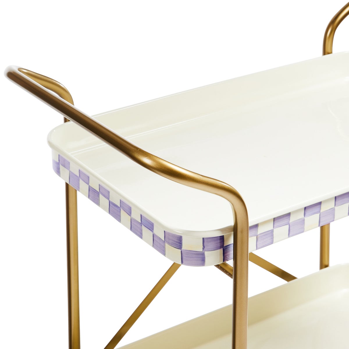 Violet Check 2-Tier Kitchen Cart - Image 3