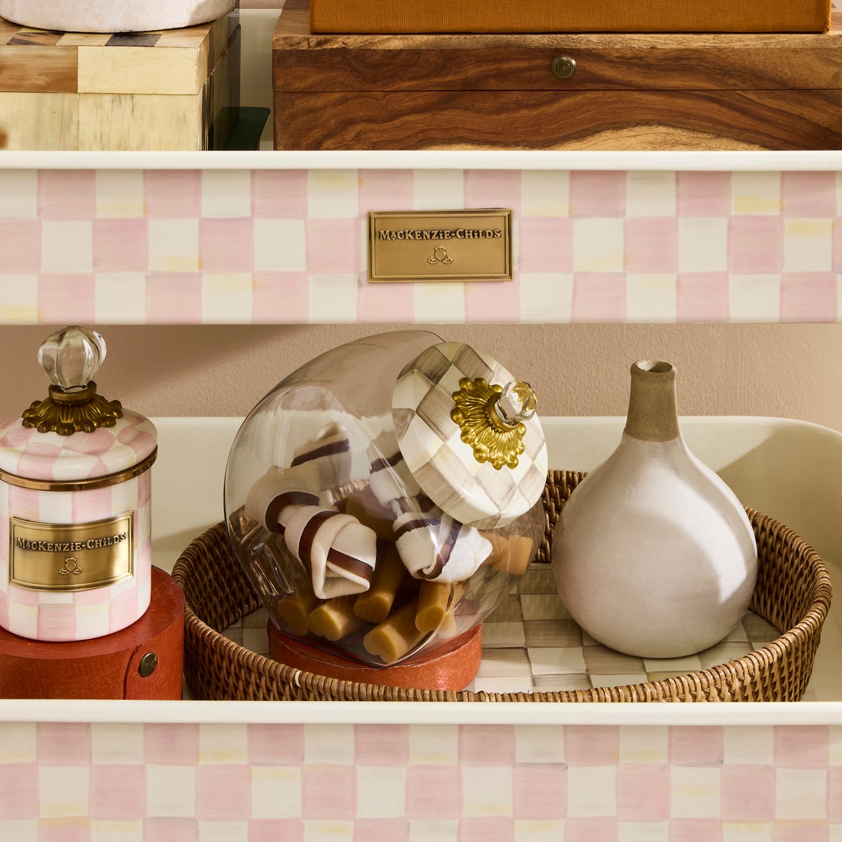 Rosy Check 3-Tier Kitchen Cart - Image 3