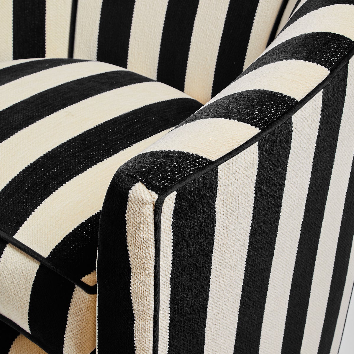 Marquee Black Stripe Chenille Swivel Chair - Image 6