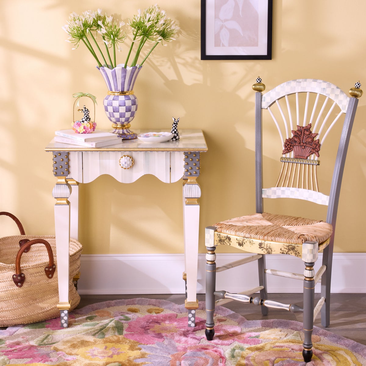 Sterling Check Flower Basket Side Chair - Image 2