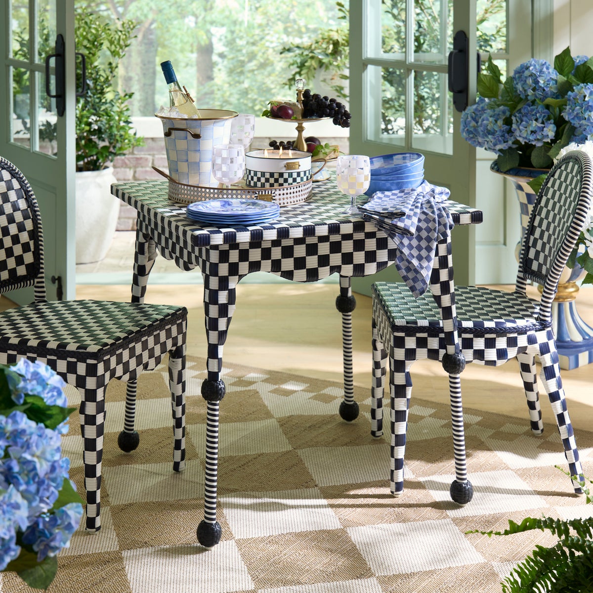 Gambit Check Outdoor Patio Dining Table - Image 4