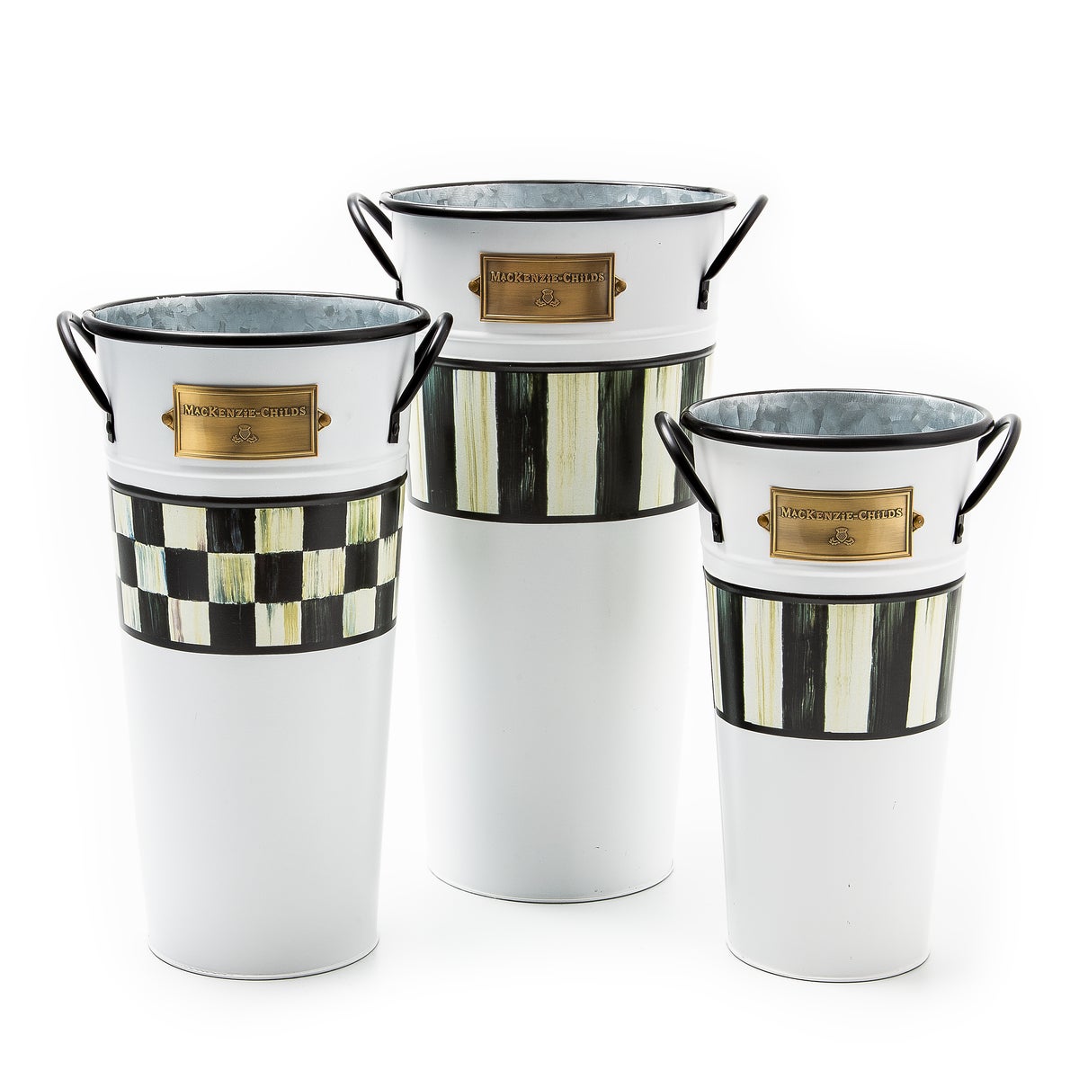 Spectator Galvanized Flower Buckets, Set of 3