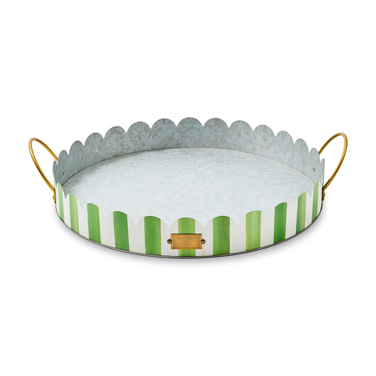 Grass Green Stripe Serving Trays, Set of 2 - Image 6