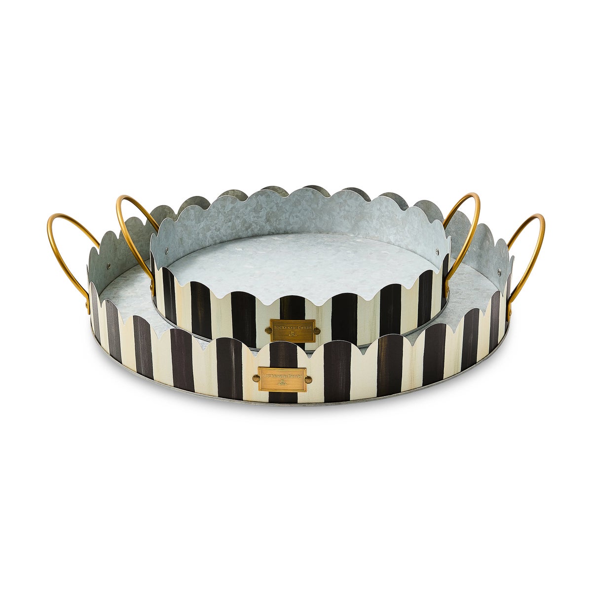 Courtly Stripe Serving Trays, Set of 2