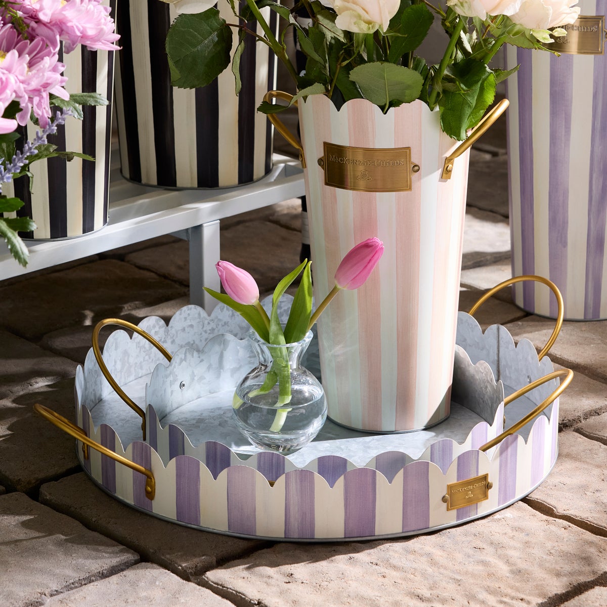 Violet Stripe Serving Trays, Set of 2 - Image 3
