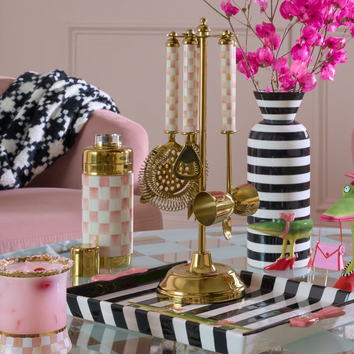 Rosy Check 3260 Gold Cocktail Set - Image 2