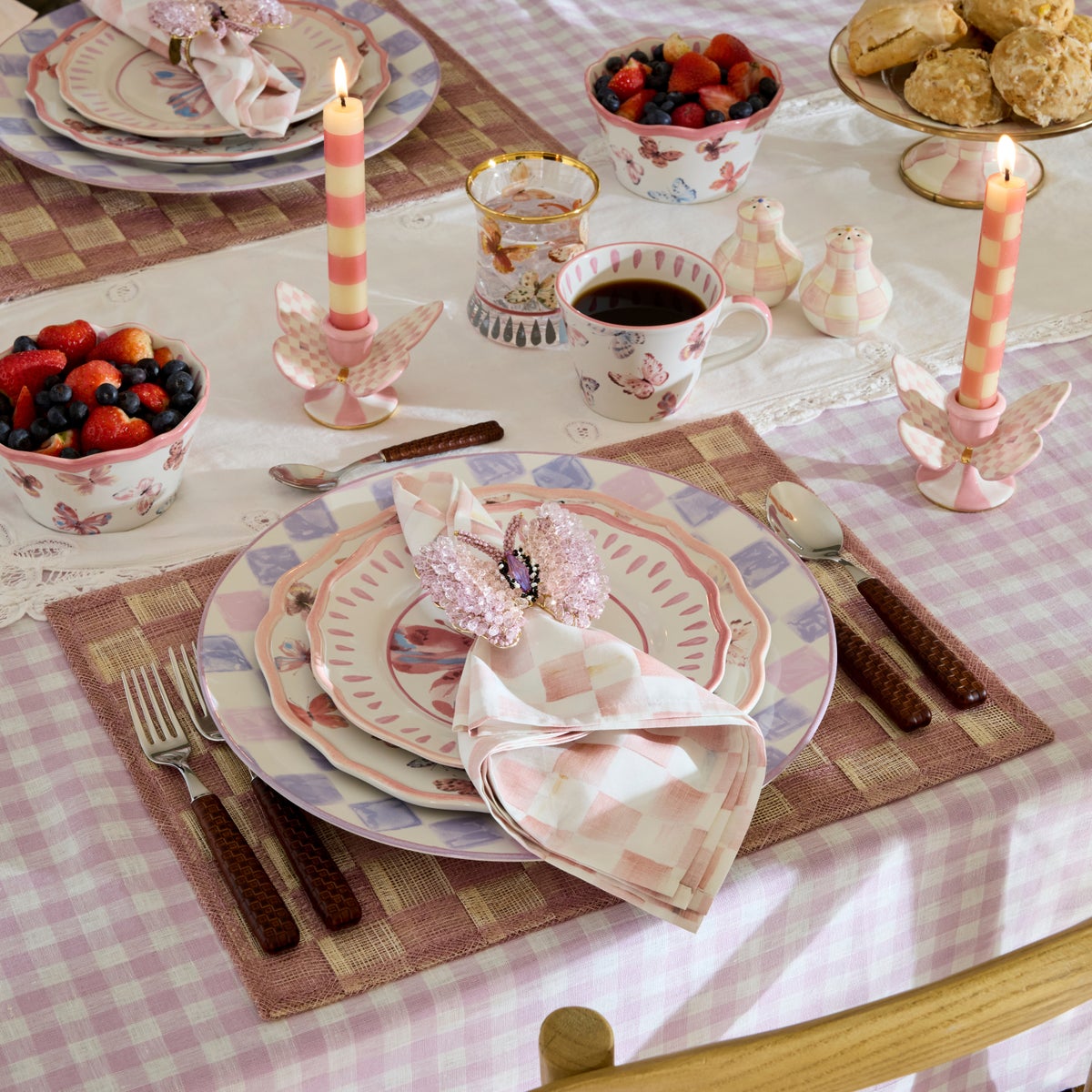 Pink Sinamay Placemats, Set of 4 - Image 2