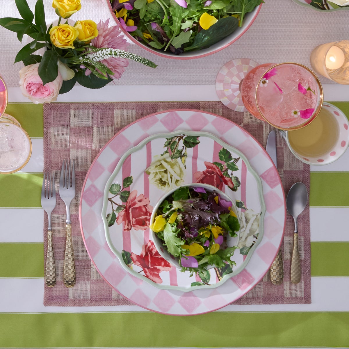 Pink Sinamay Placemats, Set of 4 - Image 5