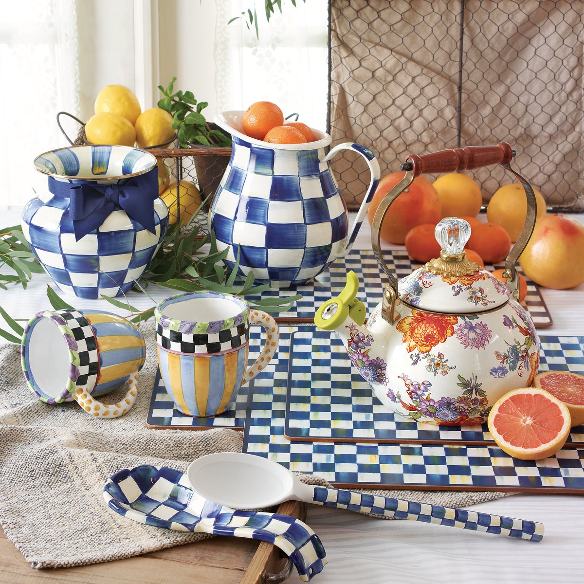 Royal Check Cork Back Placemats, Set of 4 - Image 5