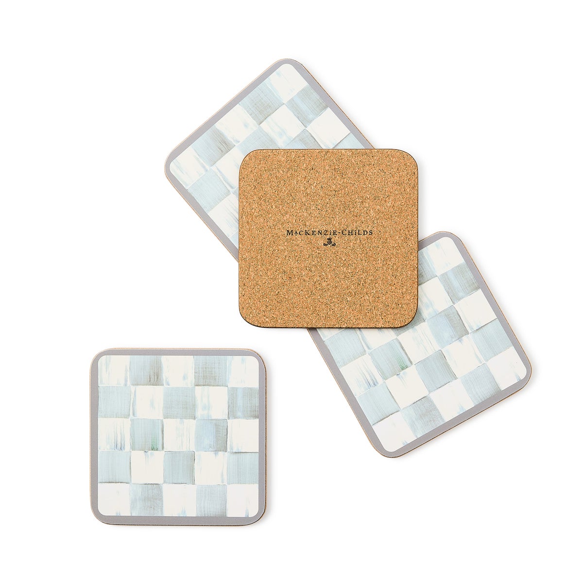 Sterling Check Cork Back Coasters, Set of 4 - Image 2