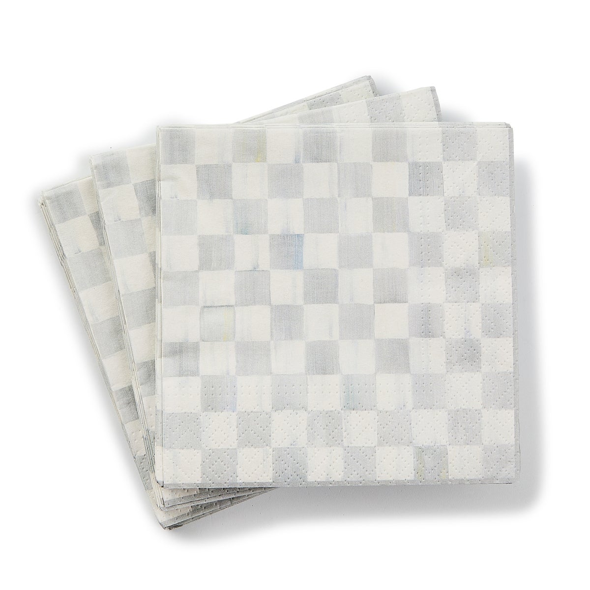Sterling Check Cocktail Paper Napkins - Image 2