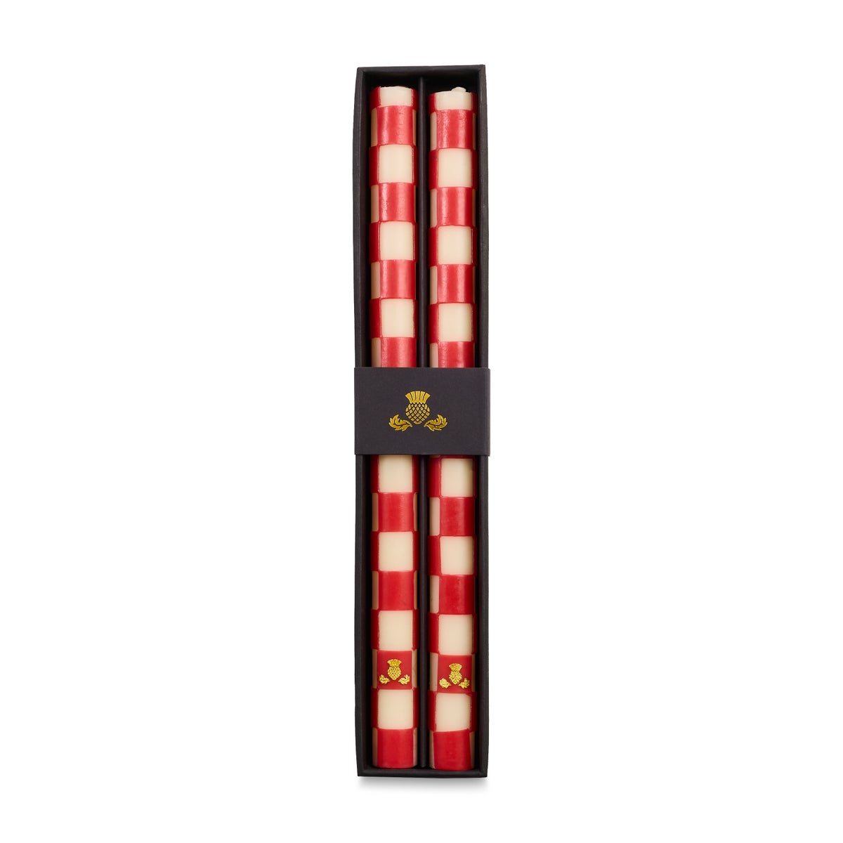 Cherry Check Dinner Candles, Set of 2 - Image 3