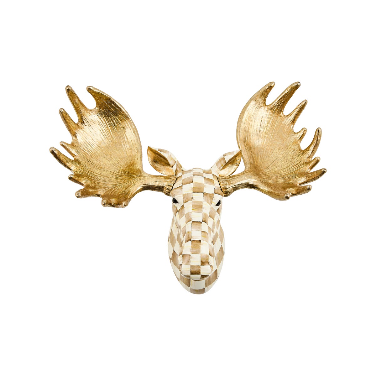 Mocha Check Moose Wall Decor