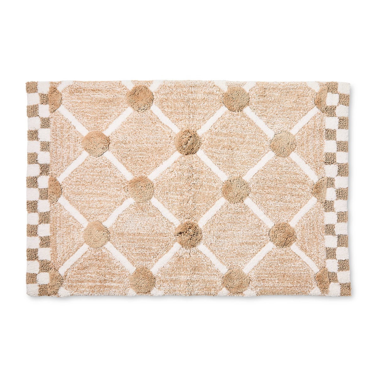 Taupe Lattice & Dot Bath Rug