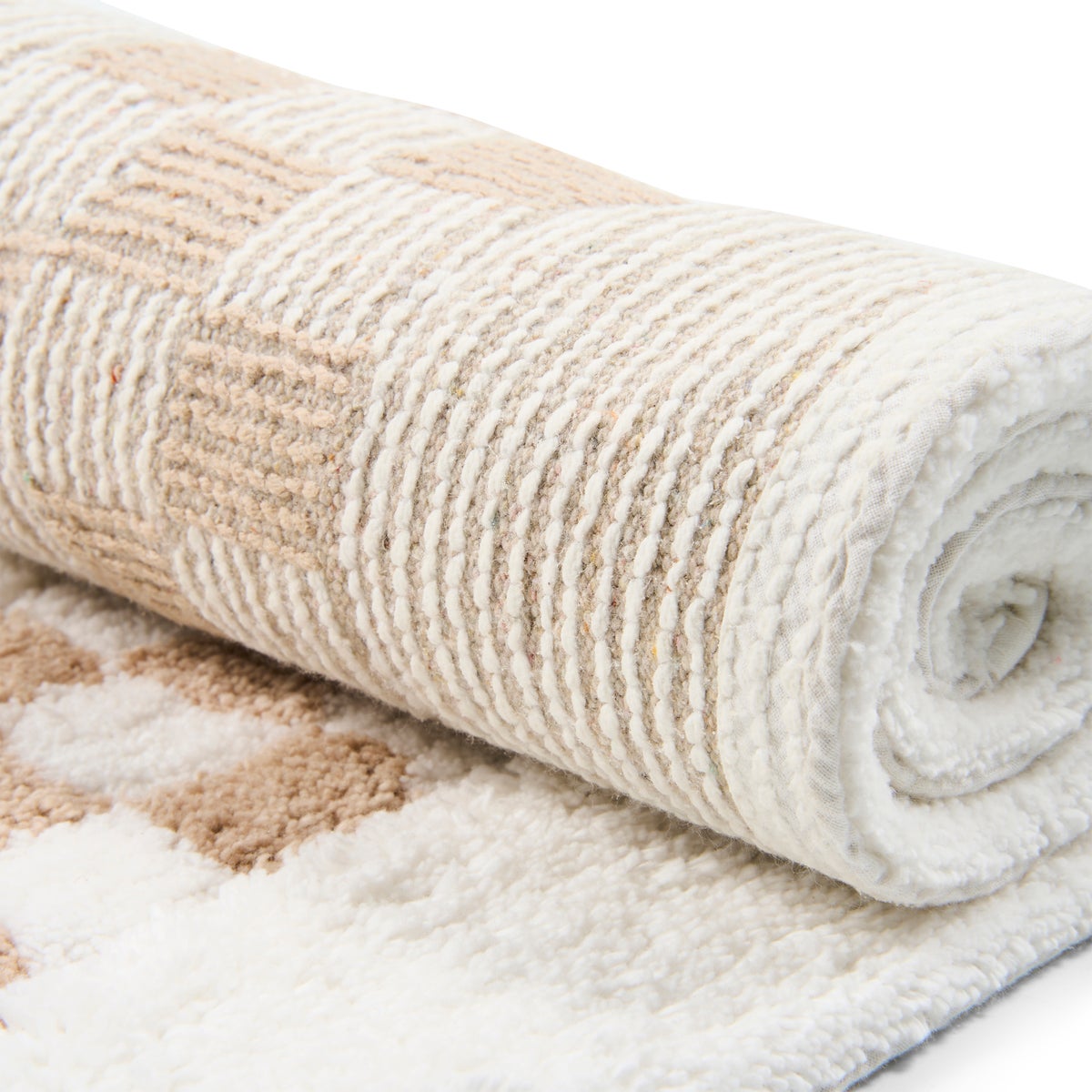 Mocha Check Hotel Bath Rug - Image 3